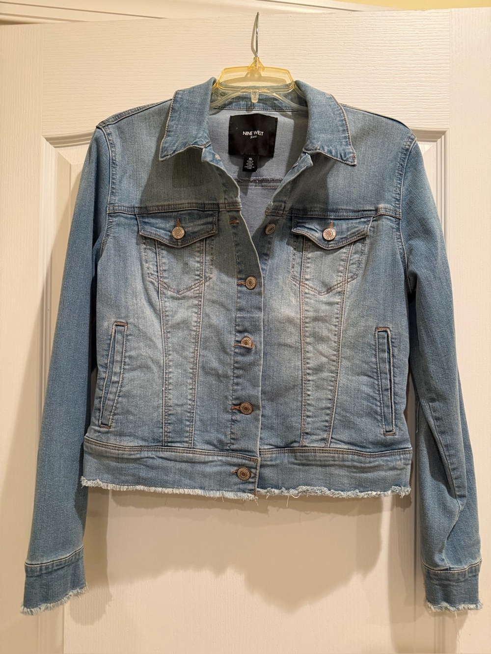 Nine West Faded Light Blue Denim Jean Jacket